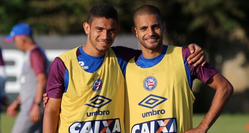 Marco Antônio e Clayton treinam pelo Bahia no Fazendão (Foto: Felipe Oliveira/Divulgação/EC Bahia)